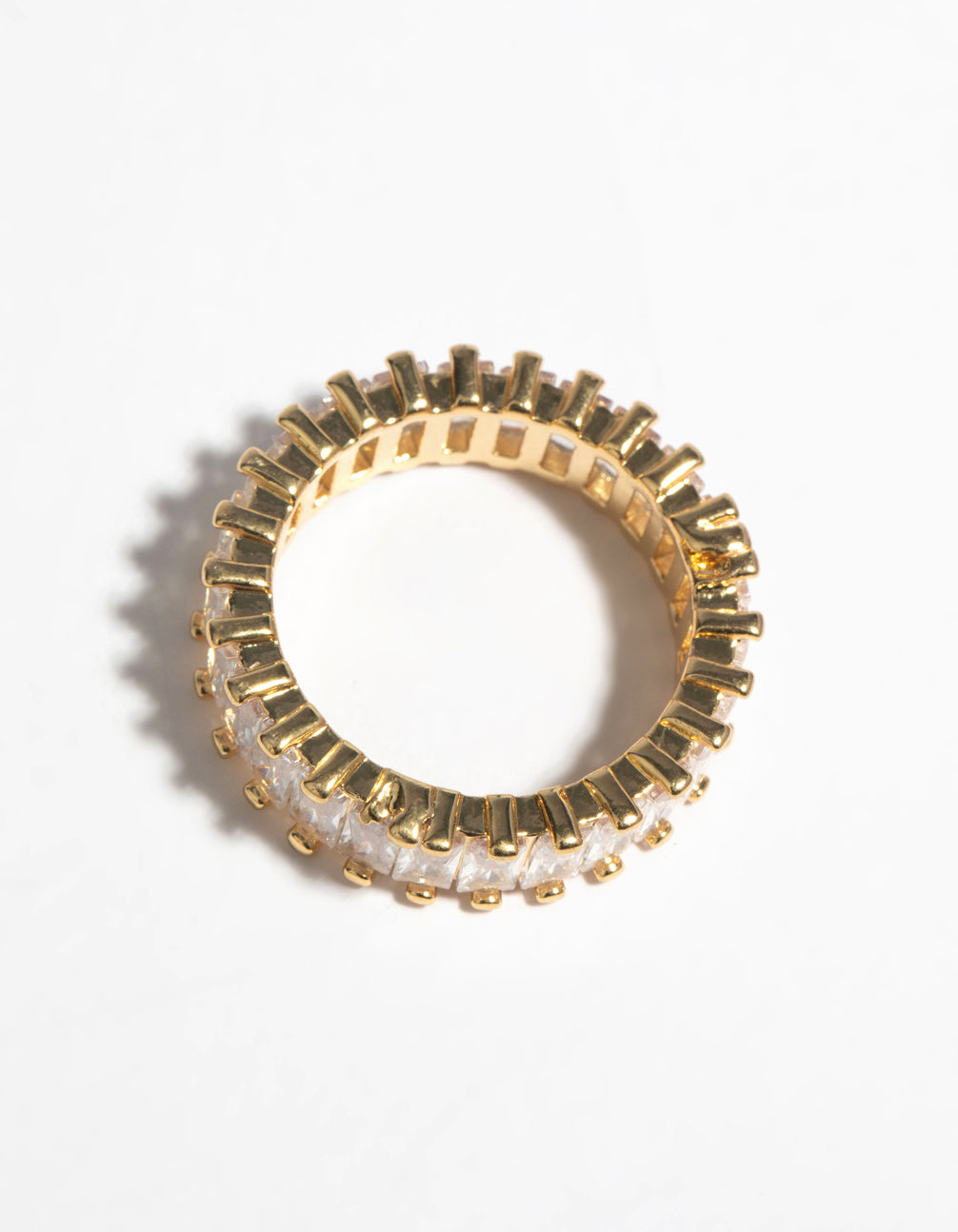 Gold Cubic Zirconia Baguette Ring