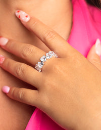 Silver Cubic Zirconia Heart Ring - link has visual effect only