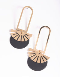 Black Circle Drop Earrings - link has visual effect only