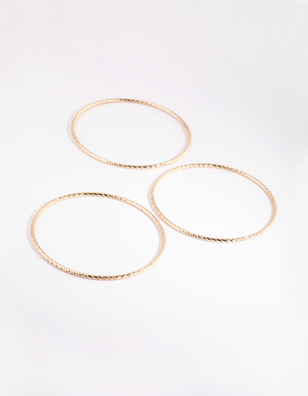 Gold Textured Bangle Pack
