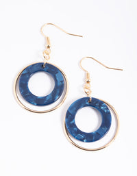 Navy Circle Drop Earrings - link has visual effect only