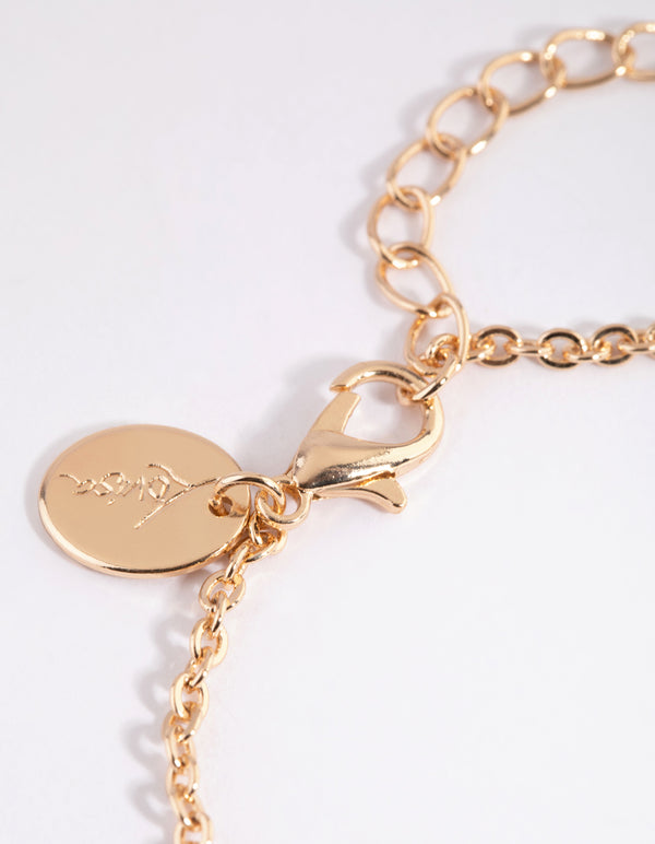 Gold Moon Charm Bracelet Set
