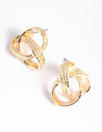 Gold Knot Stud Earrings - link has visual effect only