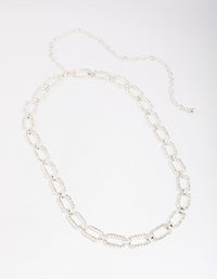 Silver Diamante Rectangular Belt - link has visual effect only