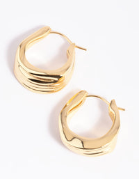 Gold Plated Molten Hoop Earrings - link has visual effect only