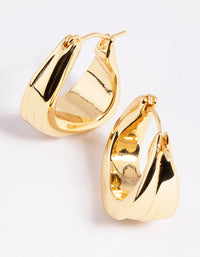 Gold Plated Molten Hoop Earrings - link has visual effect only