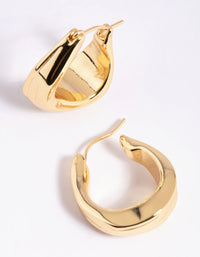 Gold Plated Molten Hoop Earrings - link has visual effect only