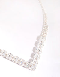 Silver Cubic Zirconia Point Statement Necklace - link has visual effect only
