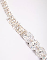 Silver Cubic Zirconia Point Statement Necklace - link has visual effect only