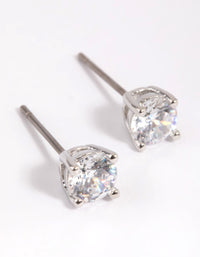 Silver Cubic Zirconia Stud Earrings - link has visual effect only