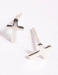 Sterling Silver Cross Stud Earrings - link has visual effect only