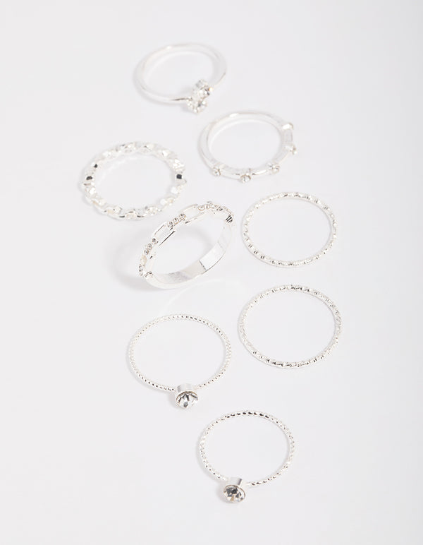 Diamante Chain Ring Stack Pack