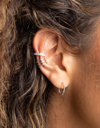 Silver Plated Brass  Star & Moon Stud Earring 8-Pack - link has visual effect only