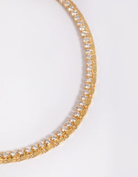 Gold Plated Cubic Zirconia Tennis Anklet - link has visual effect only