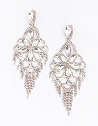 Silver Diamante Statement Earrings - link has visual effect only