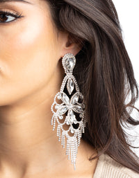 Silver Diamante Statement Earrings - link has visual effect only