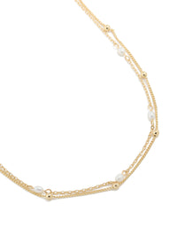 Gold Plated Freshwater Pearl Layered Necklace - link has visual effect only