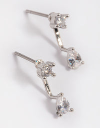 Silver Cubic Zirconia Teardrop Jacket Earrings - link has visual effect only