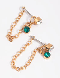 Gold Diamante Chain Jacket Earrings - link has visual effect only