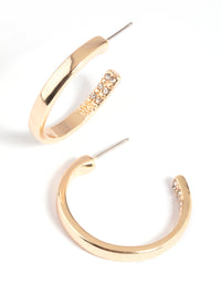 Gold Diamante Hoop Earrings - link has visual effect only
