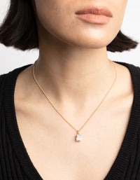 Gold Cubic Zirconia Rectangular Layered Necklace - link has visual effect only