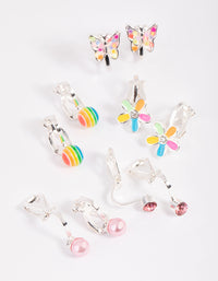 Kids Rainbow Fun Clip-On Earring 5-Pack - link has visual effect only