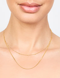 Waterproof Gold Plated Stainless Steel Mixed Chain Layered Necklace - link has visual effect only