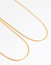 Waterproof Gold Plated Stainless Steel Fine Chain Necklace 2-Pack - link has visual effect only