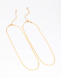 Waterproof Gold Plated Stainless Steel Fine Chain Necklace 2-Pack - link has visual effect only