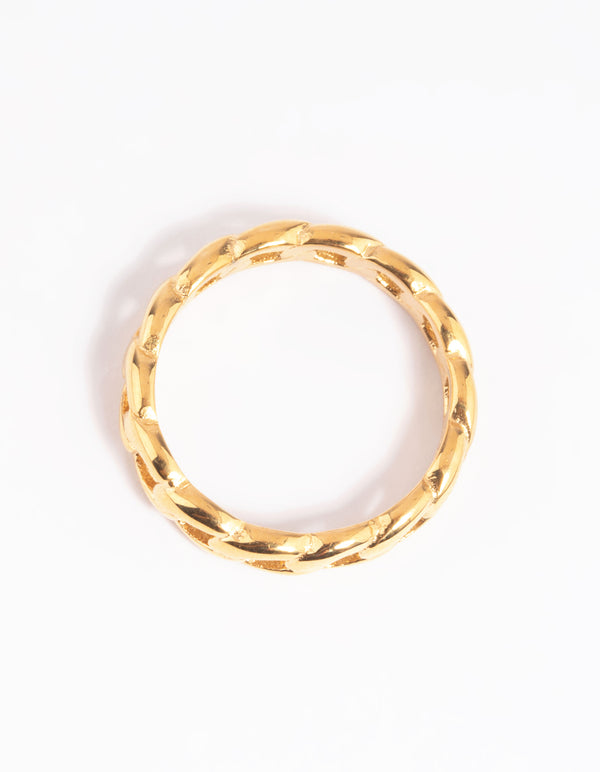 Waterproof Gold Plated Stainless Steel Chain Ring