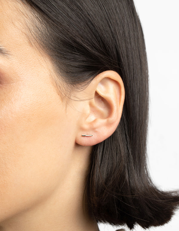 Gold Plated Sterling Silver Cubic Zirconia Stud Earrings