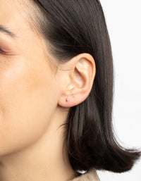 Gold Plated Sterling Silver Micro Stud Earrings - link has visual effect only