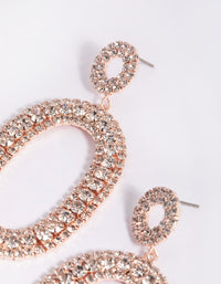 Rose Gold Diamante Oval Drop Earrings - link has visual effect only