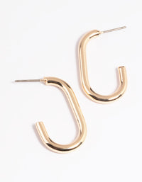 Gold Rectangle Hoop Earrings - link has visual effect only