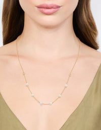 Gold Dainty Pearl Necklace - link has visual effect only