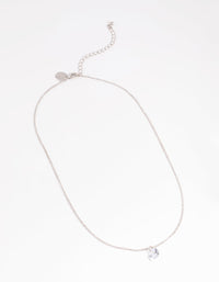Silver Diamante Simple Necklace - link has visual effect only
