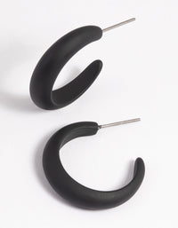 Matte Black Huggie Hoop Earrings - link has visual effect only
