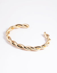 Gold Plated Twisted Cuff Bangle Bracelet - link has visual effect only
