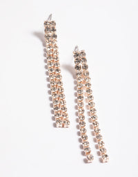 Double Sided Diamante Cupchain Drop Earrings - link has visual effect only