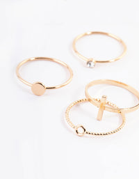 Gold Dainty Pearly Ring 6-Pack - link has visual effect only