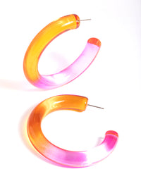 Pink Tube 62mm Hoop Earrings - link has visual effect only