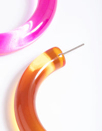 Pink Tube 62mm Hoop Earrings - link has visual effect only