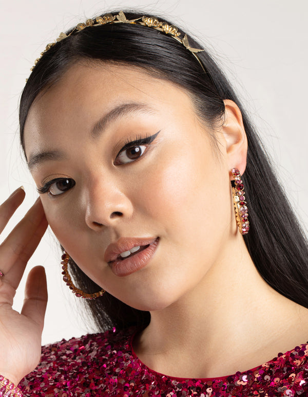 Metal Floral Butterfly Headband