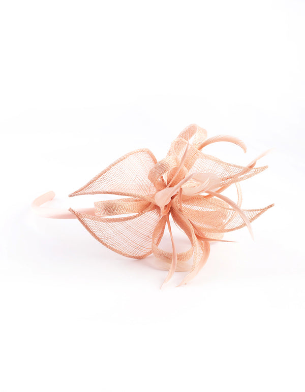 Blush Petal Looped Mesh Sinamay Fascinator