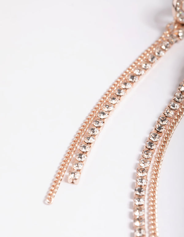 Rose Gold Butterfly Wing Drop Earrings