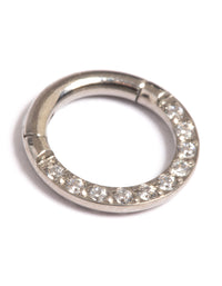 Titanium Cubic Zirconia 6mm Clicker - link has visual effect only