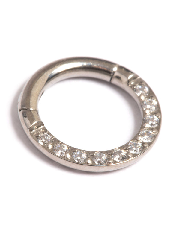 Titanium Cubic Zirconia 6mm Clicker