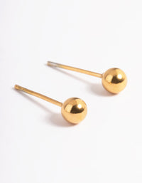 Waterproof Gold Plated Stainless Steel Cubic Zirconia Plain Stud Earrings Pack - link has visual effect only