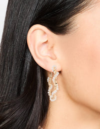 Gold Pearl Twist Hoop Earrings - link has visual effect only
