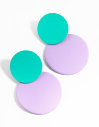 Coated Double Disc Drop Earrings - link has visual effect only